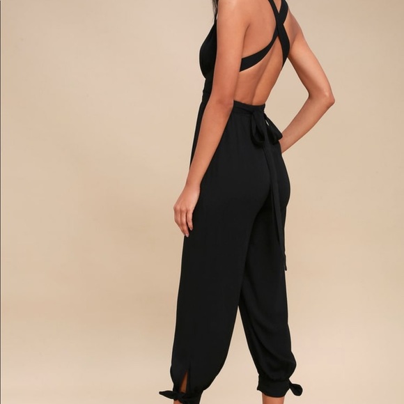 Black halter jumpsuit - Picture 3 of 5
